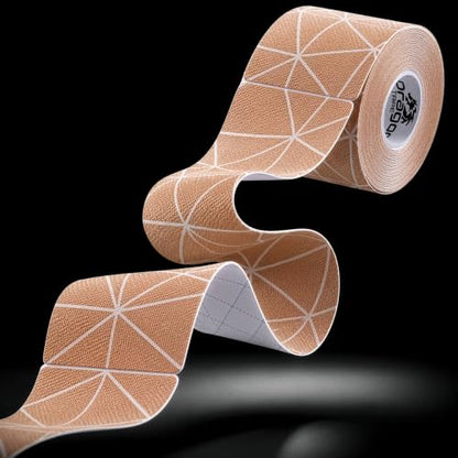 Dragon Tape Copper Infused Kinesiology Tape, Skin, Single Roll | 20 Precut Strips per Roll, Water Resistant, Elastic Athletic Tape, Muscle Strain & Joint Support, Weightlifting & Recovery - color: Skin, size: Single Roll