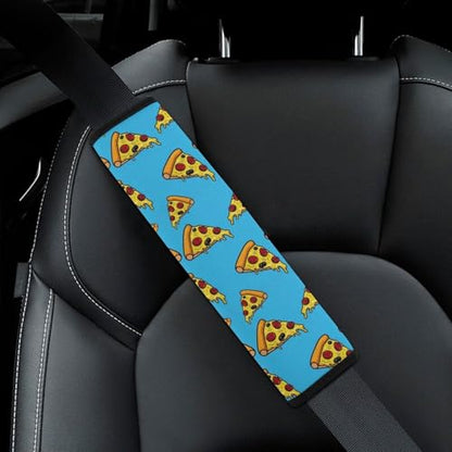 2 Pack Universal Fit Car Seat Belt Pad for Adult Use, All Vehicles, Pizza Blue Seat Belt Covers Cushion, Anti-Slip Pad - color: Pattern 557