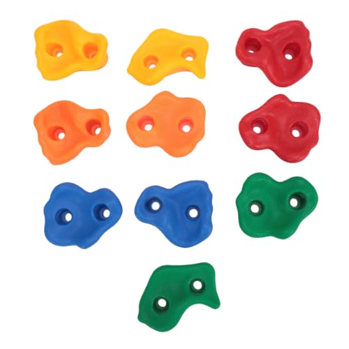 Alomejor Rock Climbing Holds, Plastic Grips for Kids Climbing Wall, Outdoor Playground with 10 Colorful Shapes