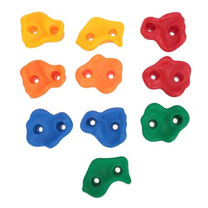 Alomejor Rock Climbing Holds, Plastic Grips for Kids Climbing Wall, Outdoor Playground with 10 Colorful Shapes
