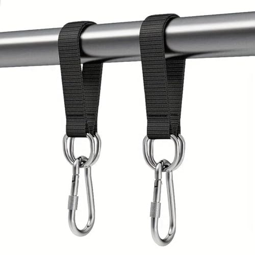 2 Pack Tree Swing Straps Hanging Kit Heavy Duty Belt with Safer Lock Snap Hook Clip Carabiner Connector for Hammock Punching Bag Swings Chair Seat Gym Bar Handle Outdoor(2Pcs 25Cm*25Mm) - color: 2pcs 25cm*25mm
