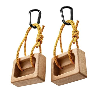 Portable Hangboard, Pinch Block, Set of 2, Wooden Climbing Training Holds for Finger, Grip and Upper Body Strength