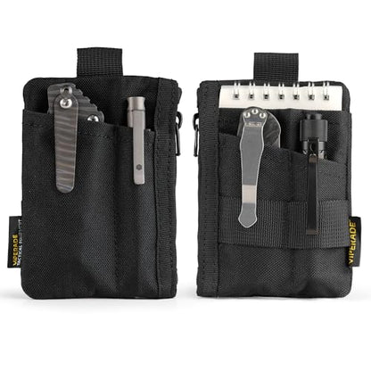 VIPERADE VE28 6-in-1 EDC Pouch, 500D Compact EDC Pocket Organizer, Molle Extension Tool Storage Bag, Small Coin Purse/Card Holder/Swiss Army Knife Pocket Pouch (Black) - color: Black