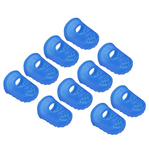 PATIKIL Finger Tips Anti Slip Fingertip Protector, 10 Pack 28mm Silicone Finger Guard for Paper Sorting Sewing Guitar Playing, Dark Blue M Size - color: Dark Blue