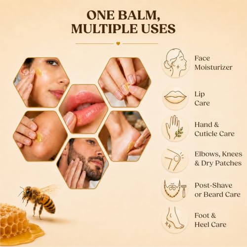 Sweet Bee Magic Organic Honey Bee Balm for Face, Skin & Body - All in One Honey Balm - Beeswax Body Moisturizer - All Natural Aid - 1 jar (4oz) - size: 4 Ounce (Pack of 1)