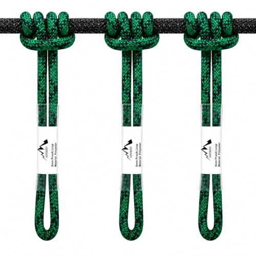 8mm (5/16") Sewn Prusik Loop 18 Inches / 24 Inches - Ideal for Arborist, Firefighting, Rigging, and Rescue Gear Dark Green | 18 inch | Pack of 3 - color: Dark Green | 18 Inch | Pack of 3