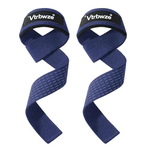 Gym Lifting Straps for Weightlifting & Deadlift - Non-Slip Silicone Grip, Padded Wrist Support for Bodybuilding, Workout & Strength Training, Unisex Design for Men & Women - color: Navy Blue