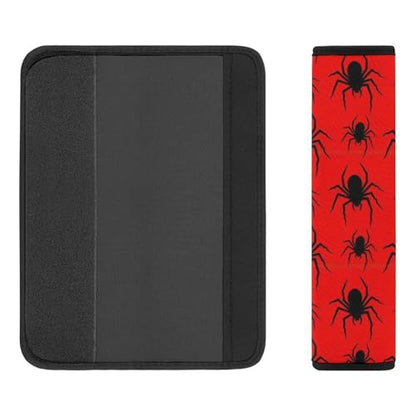 2 Piece Soft Padded Seat Belt Shoulder Pad for Adult Use, All Vehicles, Christmas Spiderweb Red Black Spider Web Automotive Seat Belt Protector, Easy Install (No Tool) - color: Pattern 225