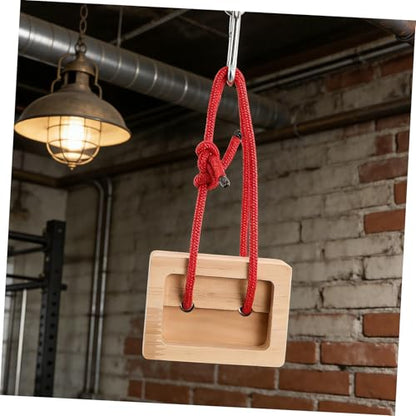 2pcs Wooden Climbing Fingerboards Portable Modular Hangboards for Rock Climbing Training, Sturdy Khaki Wood Material for Fitness Routines and Outdoor Use by Climbers