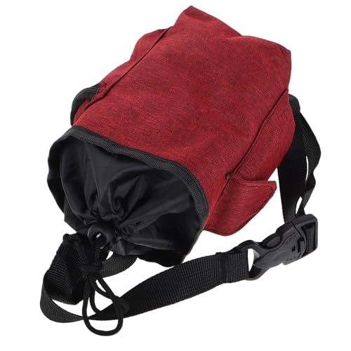 Rock Climbing Chalk Bag with Zippered Pocket and Adjustable Belt Burgundy Bouldering Chalk Holder for Gymnastics and Weightlifting for Outdoor Climbing Gear