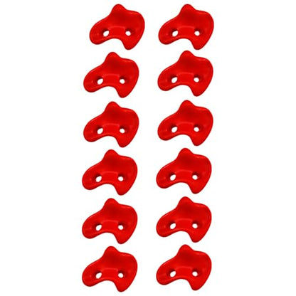 12Pcs Unique Rock Wall Climb Holds Set Climbing Wall Stone for Homes Gym and School Play Areas Enduring Climbing Stone - color: Red