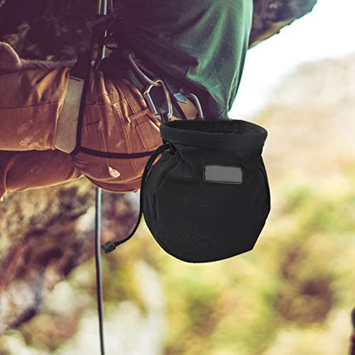 Climbing Chalk Bag Black Outdoor Rock Climbing Powder Bag Storage Waist Belt Pouch for Rock Outdoor Bouldering