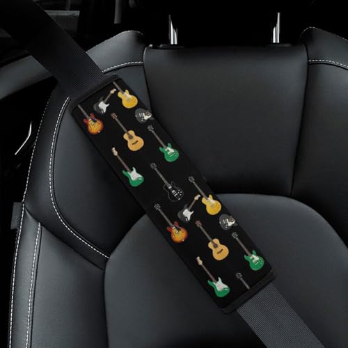 Universal Soft and Comfortable Guitar Black Art Seat Belt Shoulder Pad for Kids, Most Cars, 1 Pair Seat Belt Covers Cushion Anti-Slip Pad - color: Pattern 1189