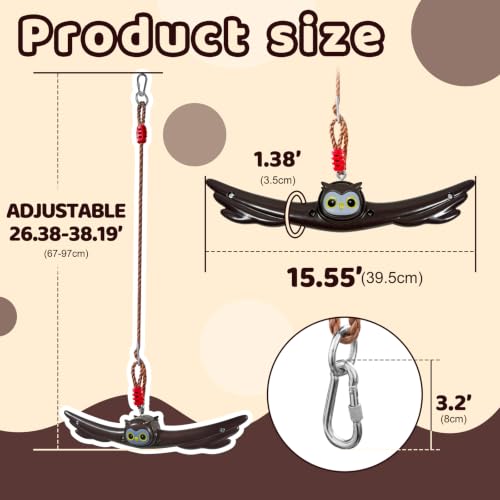 Ninja Twist Swing-360 Degree Handle Rotation Promotes Sensory Development, Arm Strength,Swingset Accessories Outdoor-Swing Spins Set (Brown) - color: Brown