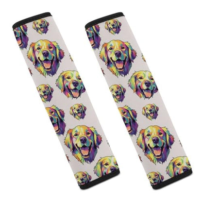 2 Pack Golden Retriever Dog Car Seat Belt Pad Universal Soft and Comfortable Harness Pads Strap for Adult Use, Most Cars, Easy Install (No Tool) - color: Pattern 679