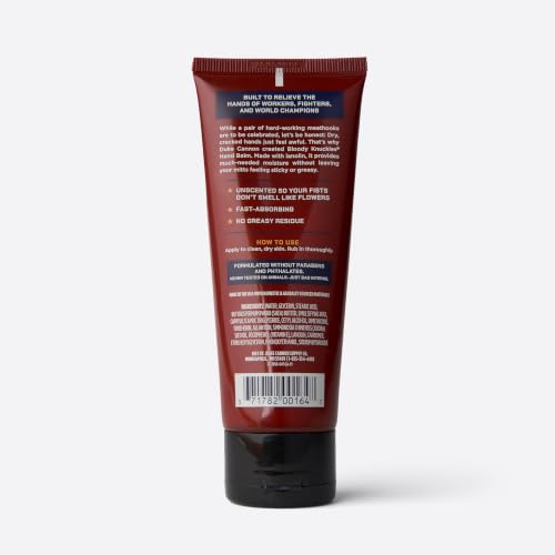 Duke Cannon Supply Co. Bloody Knuckles Hand Repair Balm for Men - 3 oz Travel Size Hand Cream - Fragrance- Free Moisturizing Cream for Dry Cracked Hands - Non-Greasy Lanolin Formula - size: 3 Ounce (Pack of 1)