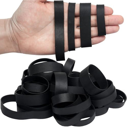 Rubber Bands Assorted Sizes Mixed Elastic Bands Size82,size94,size84#105 | 50pcs Wide Black Tactical Rubber Bands for Survival Office Supply