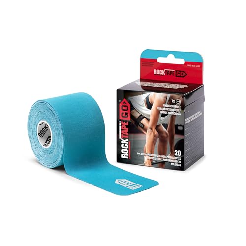 RockTape Go Standard Adhesive Pre-Cut Kinesiology Tape (Blue) - color: Blue, style: STANDARD