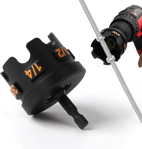 Nut Zipper Drill Attachment for Fast Nut and Bolt Removal, Aluminium Alloy Hex Shank Nut Driver for 1/4", 3/8", and 1/2" Threaded Rods,Fast Nut and Bolt Removal for Conduit Racks,Strut Systems 1 piece