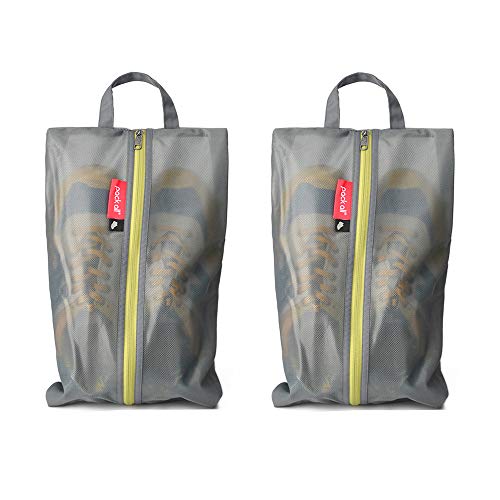 pack all Shoe Bag for Travel, Water-Resistant Shoe Pouch for Sports | Odor-Resistant, Dustproof, Portable, Soccer Cleats & Gym Storage, Fits Up to Size 11, 2 Pack, Grey - color: Grey, style: 2 Pack