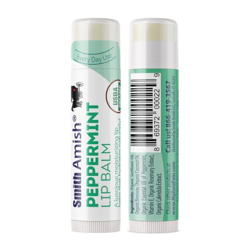 Smith Amish Hand Renewal Cream 4.5 oz + Organic Peppermint Lip Balm | Deep Moisturizing Hand & Lip Care Set for Dry, Rough Hands & Parched Lips - Botanical Duo - size: 2.25 Ounce (Pack of 2)