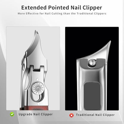 Large-Opening Pointed-Edge Nail Clipper - Detailed Trimming for Narrow Areas - G10 Handle & Stainless Steel Blades - Suited for Ingrown-Nail, Thick-Nail Users & Seniors(Straight Red C) - color: Straight Red C