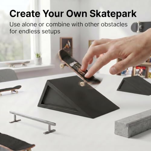 Fingerboard Ramp for Tricks and Stunts, Plastic Finger Skateboard Ramp Obstacle, 2 Inch Pro Fingerboard Ramp, Finger Boards Ramps Accessory for Training, Practice and Display Setups