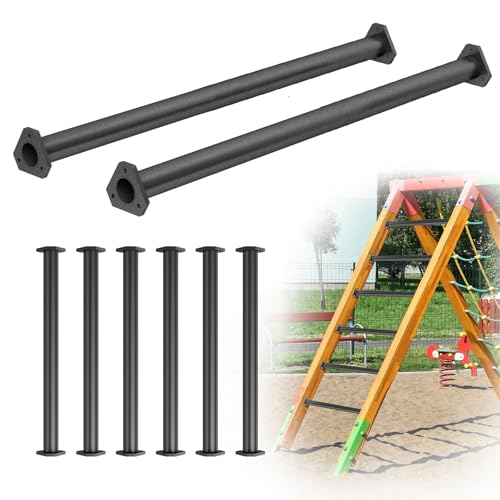 6 Pack Steel Monkey Bars for Kids, 21.5 Inch Backyard Climbing Play Set Accessories,Black DIY Monkey Bar kit with Screws for Backyard Swing Set Playground Equipment - color: Black, size: 6 Packs