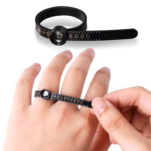 Meowoo Ring Sizer Measuring Tool Set, Ring Gauges with Finger Sizer Mandrel Ring Sizer Tools for Jewelry Sizing Measuring, 4 pcs, Silvery