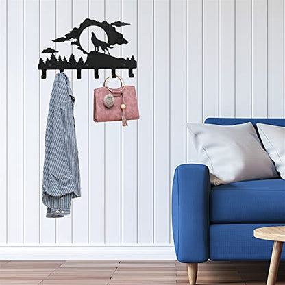 Wall Mounted Coat Rack 1Pc Iron Wall-Mounted Coat Clothes Hook Rack Wall-Mounted l Iron Wall Hook for Bedroom （15.72X9.43X1.18inch） Coat Rack Tree
