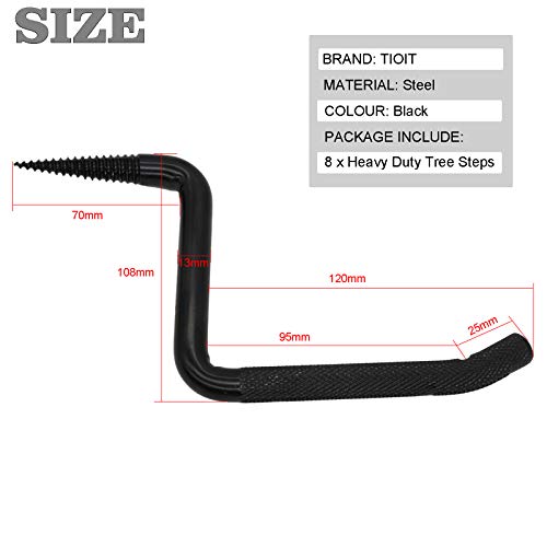 4 inch Screw-in Tree Steps for Hunting, Can Hold up to 705 lbs Fits Climbing to Tree Stands, with Slip-Resistant knurling Pattern (8Pack)
