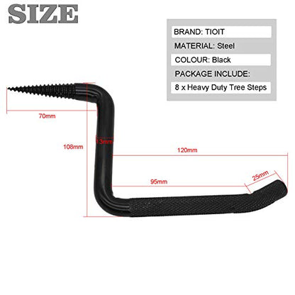 4 inch Screw-in Tree Steps for Hunting, Can Hold up to 705 lbs Fits Climbing to Tree Stands, with Slip-Resistant knurling Pattern (8Pack)