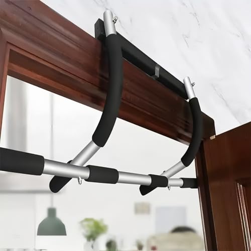 Doorway Pull Up Bar, No‑Drill Multi‑Grip Chin‑Up Bar, Heavy‑Duty Steel, 330 LBS Weight Capacity, Fits 19‑32 Inch Standard Door Frames, Home Gym Strength Training Equipment for Pull‑ups Push‑ups