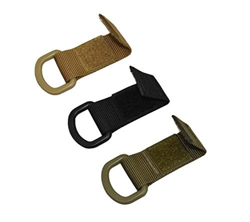 Jadedragon Multipurpose Tactical 360 Rotation D-Ring Clips/Locking Carabiner/Hydration Tube Clips/Elastic String Strap Management Tool for MOLLE Webbing Attachment Backpacks - color: DW-Green