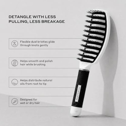 Zenagen Zen Brush | Detangles, Reduces Hair Breakage - color: White