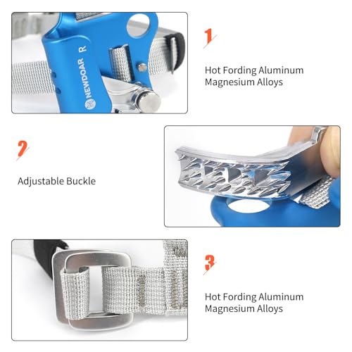 NewDoar Foot Ascender Riser Rock Climbing Mountaineering Equipment Climbing Device - color: Right blue