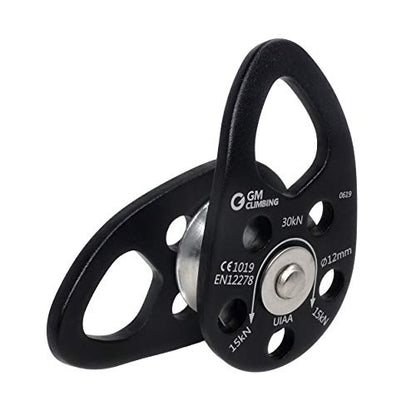GM CLIMBING Swing Cheek Micro Pulley 30kN CE UIAA Certified - color: Bushing | Black-Pack of 2