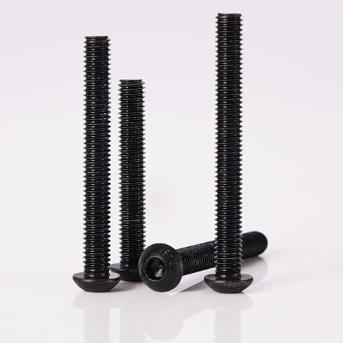 M6-1.0 Button Head Socket Cap Bolts Screws - 30/35/40/45/50mm Length Kit, 10.9 Grade Alloy Steel, Allen Drive, Black Oxide Finish, Full Thread, 50-Piece Set - size: 12.9-Button-M6-30-50mm