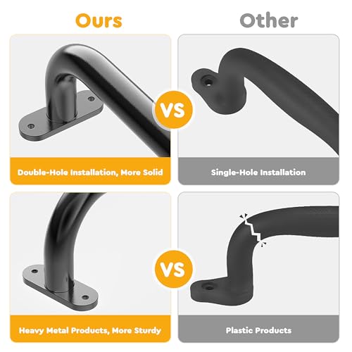 Monkey Bars for Kids Safety Indoor,Outdoor Playground Grab Handles for Backyard,Playset Handle Accessories for Playhouse,Swing set,Jungle Gym,Rock Climbing Wall Holds,Treehouse Slide,17 in-2 Pcs - size: 17.1 in