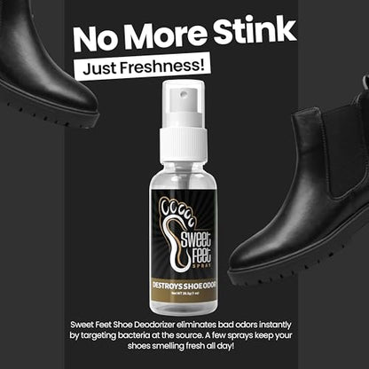 Sweet Feet Fresh Scent Shoe Spray – 1 oz Travel Size – Fast-Drying Footwear Mist for Sneakers, Cleats, Gym Bags & More – TSA-Friendly