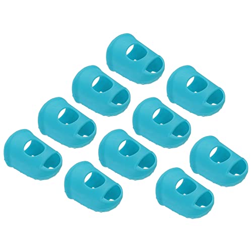 PATIKIL Finger Tips Anti Slip Fingertip Protector, 10 Pack 30mm Silicone Finger Guard for Paper Sorting Sewing Guitar Playing, Light Blue XL Size - color: Light Blue
