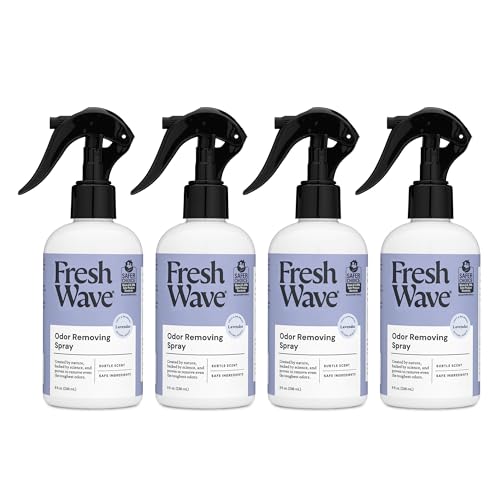 Fresh Wave Lavender Scent Odor Removing Spray, 8 fl. oz. | Pack of 4 | Odor Absorber for Home, Furniture, Fabrics & Trash | Safer Odor Relief - size: 8 Fl Oz (Pack of 4)
