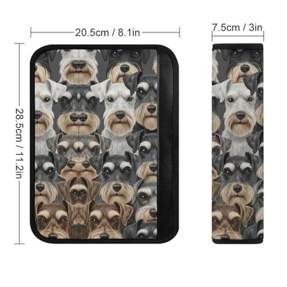 2 Pack Universal Fit Car Seat Belt Pad for Adult Use, All Vehicles, Schnauzer Dog Seat Belt Covers Cushion, Anti-Slip Pad - color: Pattern 476