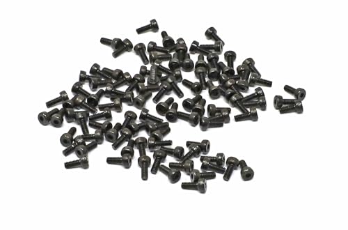 iexcell 100 Pcs M2 x 5mm Thread Pitch 0.4 mm Alloy Steel 12.9 Grade Hex Socket Head Cap Screws Bolts Kit, Black Oxide Finish - size: M2 x 5mm