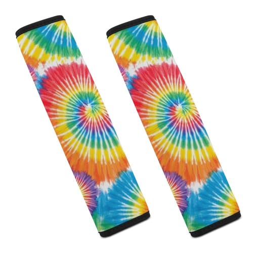 Universal Fit Colorful Tie Dye Seat Belt Shoulder Pad for Adult Use, Most Cars, 1 Pair Harness Pads Strap Anti-Slip Pad - color: Pattern 1025