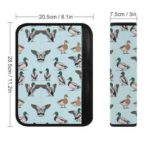 2 Pack Breathable Car Seat Straps Shoulder Pads for Adults and Children, All Vehicles, Cute Mallard Duck Harness Pads Strap, Pressure Relief - color: Pattern 1028