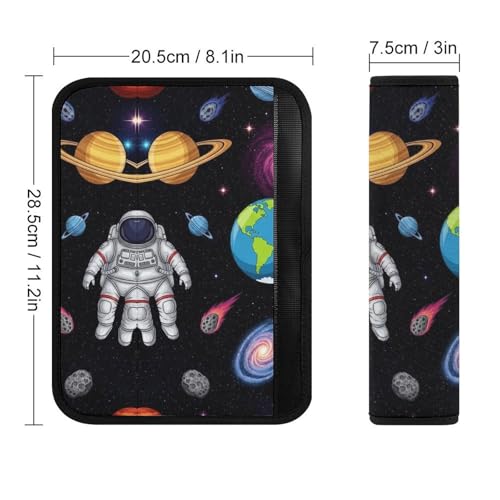 2PCS Space Planet Galaxy Astronaut Car Seat Belt Pad Universal Fit Seat Belt Covers Cushion for Kids, Car Seats Pushchair Strollers High Chair Pushchair, Easy Install (No Tool) - color: Pattern 336