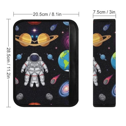 2PCS Space Planet Galaxy Astronaut Car Seat Belt Pad Universal Fit Seat Belt Covers Cushion for Kids, Car Seats Pushchair Strollers High Chair Pushchair, Easy Install (No Tool) - color: Pattern 336