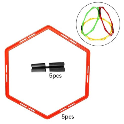 harayaa 5 Pieces Agility Training Rings Fitness Rings Ladder Training Equipment PP Material Portable for Football Basketball Tennis Badminton Rugby Suitable F - color: Orange