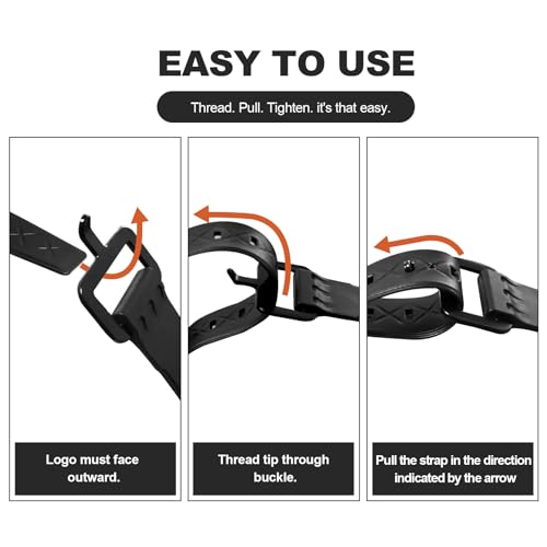 4 Pack Lashing Straps with Buckles,Adjustable Utility Tension Straps,Simple Tie-Downs Straps for Securing Bike Moto Luggage,Garden Hoses,Skis,Wires and Cables,Black,14" - color: Black, size: 14" Length / 4 Pack